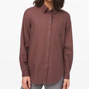 Lululemon Full Day Ahead Shirt Size 10 in Antique Bark